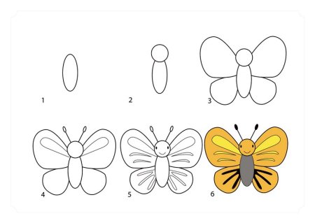 Рисунки бабочек для начинающих