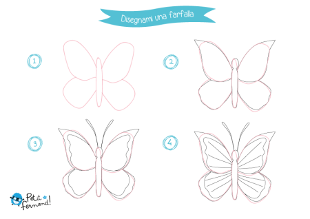 Поэтапное рисование бабочки