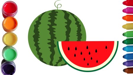 Арбуз рисунок для детей на прозрачном фоне