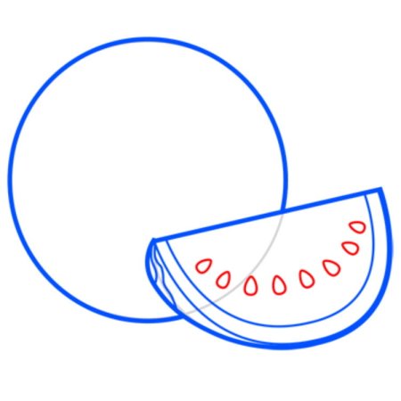 Рисование арбуза пошагово