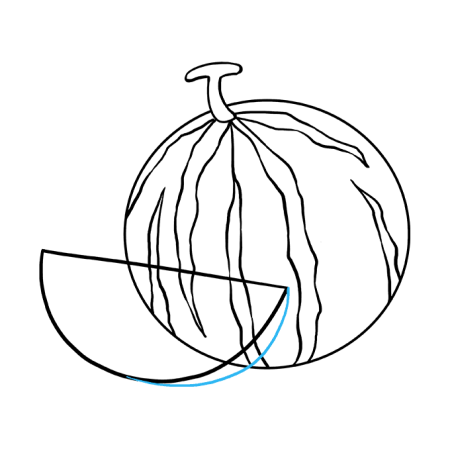 Поэтапное рисование арбуза