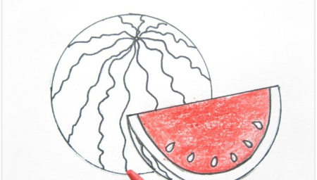 Арбуз рисование для малышей