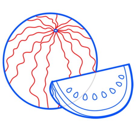 Рисунок арбуза легкий