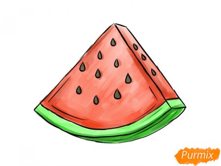 Лёгкие рисунки для детей арбузик