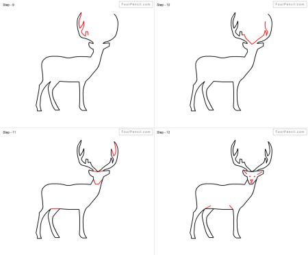 Поэтапное рисование лося