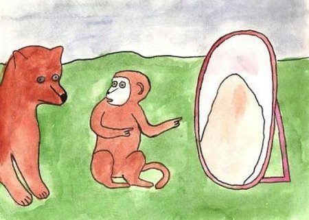 Крылов зеркало и обезьяна иллюстрации к басне