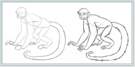 Рисунок обезьяны 3 класс