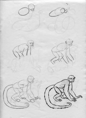 Обезьянка рисунок