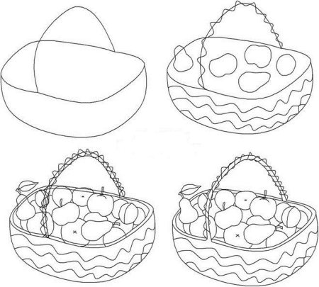 Поэтапное рисование пирожных
