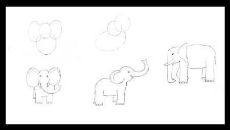 Слоненок рисунок для детей поэтапно (52 фото)
