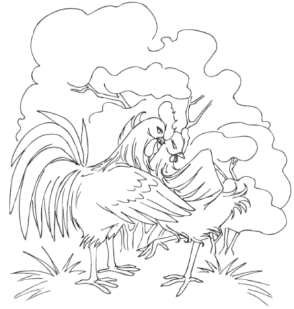 Раскраска сказка о золотом петушке Пушкина