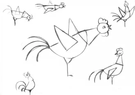 Золотой петушок рисование по схеме