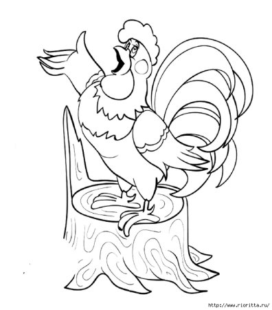 Раскраски к сказке петушок и бобовое зернышко для детей