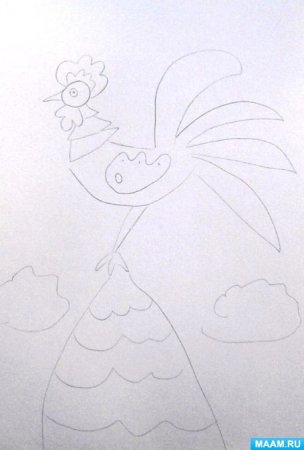 Рисование по сказке золотой петушок в подготовительной группе