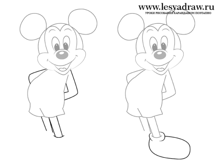 Как нарисовать Микки Мауса