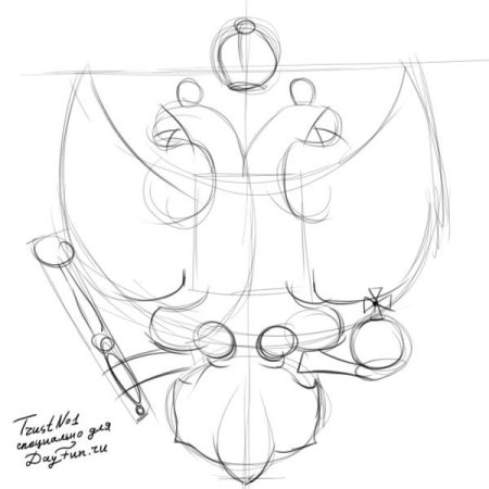 Герб России рисунок карандашом