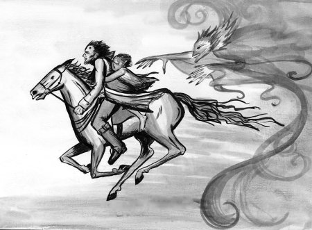 Рисунок к балладе Лесной царь ф Шуберта