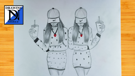 Рисунок для девушки для веселья простым карандашом