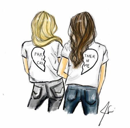 Картинки для срисовки подруги