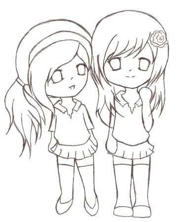 Подруги для срисовки карандашом