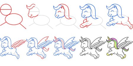 Единорог рисунок для детей поэтапно