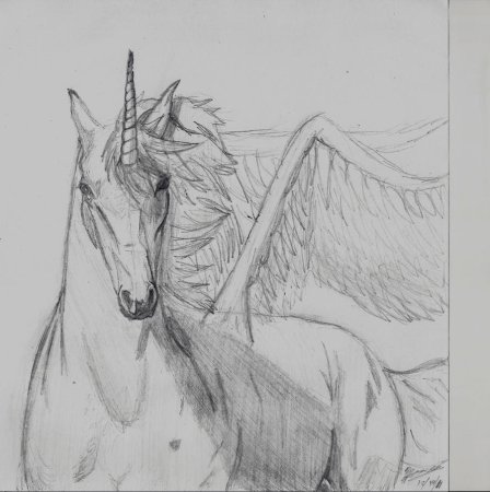Рисунки по этапам Единорог
