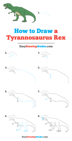 Тираннозавр пошаговое рисование