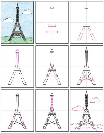 Чертеж Эйфелевой башни