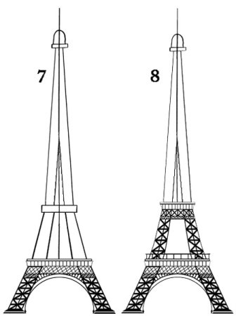 Нарисовать Эйфелеву башню карандашом поэтапно