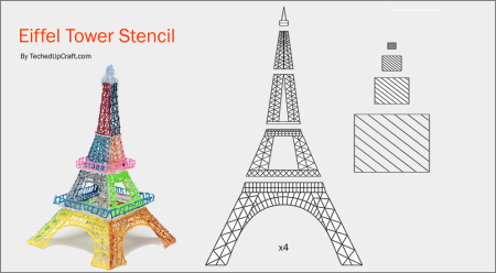Эльфивая башня 3 д ручка трафареты