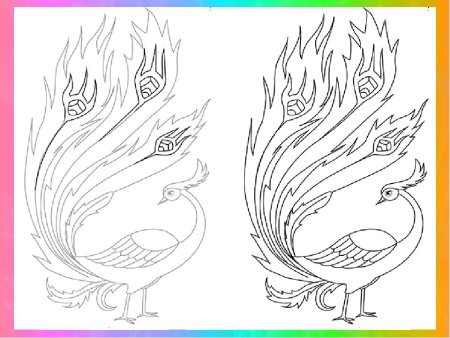 Поэтапто рисование жарпиицы