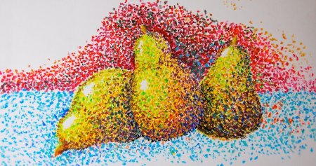 Яблоко в стиле пуантилизм