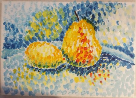 Натюрморт в технике пуантилизм