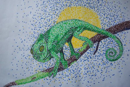 Техника рисования точками пуантилизм