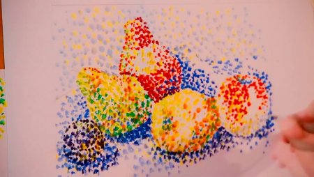 Пуантилизм акварелью