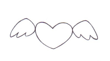 Раскраски сердечки с крыльями