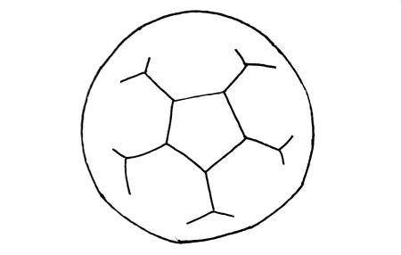 Рисунок футбольного мяча по этапно