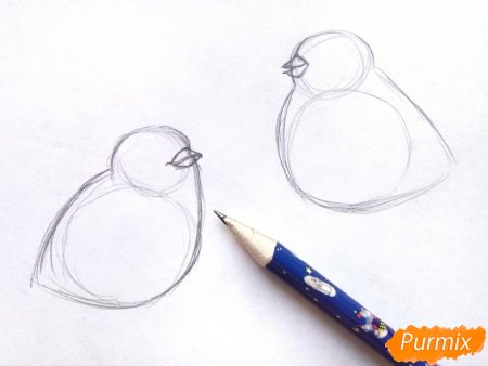 Этапы рисования снегиря