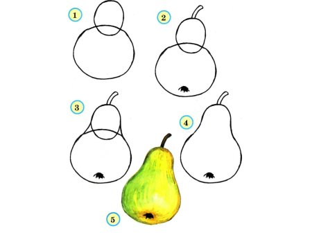 Пошаговое рисование фруктов для детей