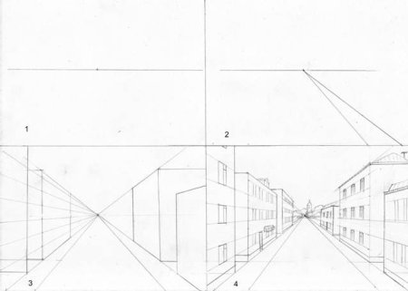 Перспектива с 2 точками схода город