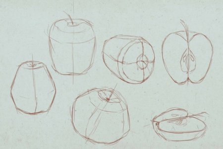 Поэтапное рисование фруктов