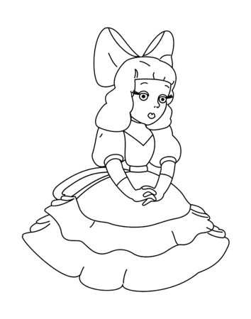 Рисунок поэтапный девочка в платье