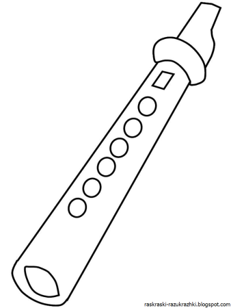 Раскраска Фагот кларнет флейта музыкальный инструмент