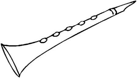 Раскраска кларнет музыкальный инструмент