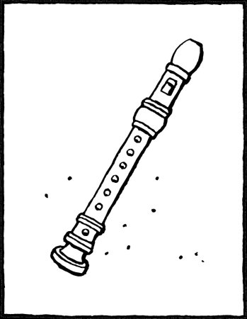 Флейта раскраска для детей