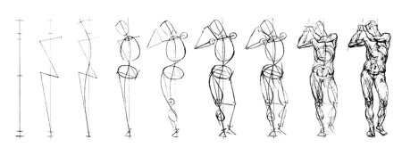 Человек карандашом в полный рост