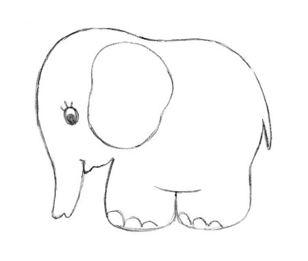Поэтапное рисование слона