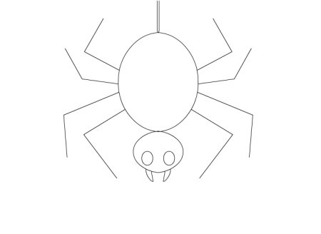 Поэтапное рисование паука для детей