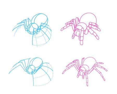 Уроки рисования паук