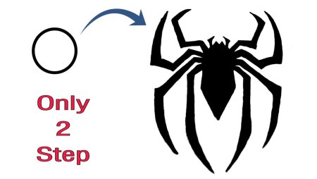 Поэтапное рисование паука для детей